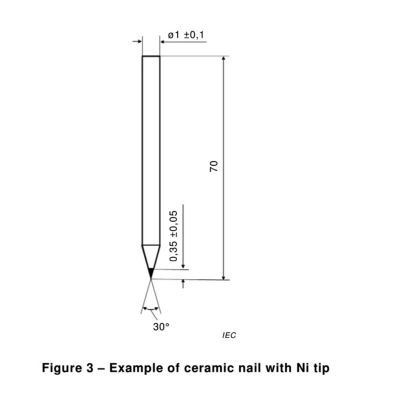 Battery acupuncture nickel tip ceramic needle